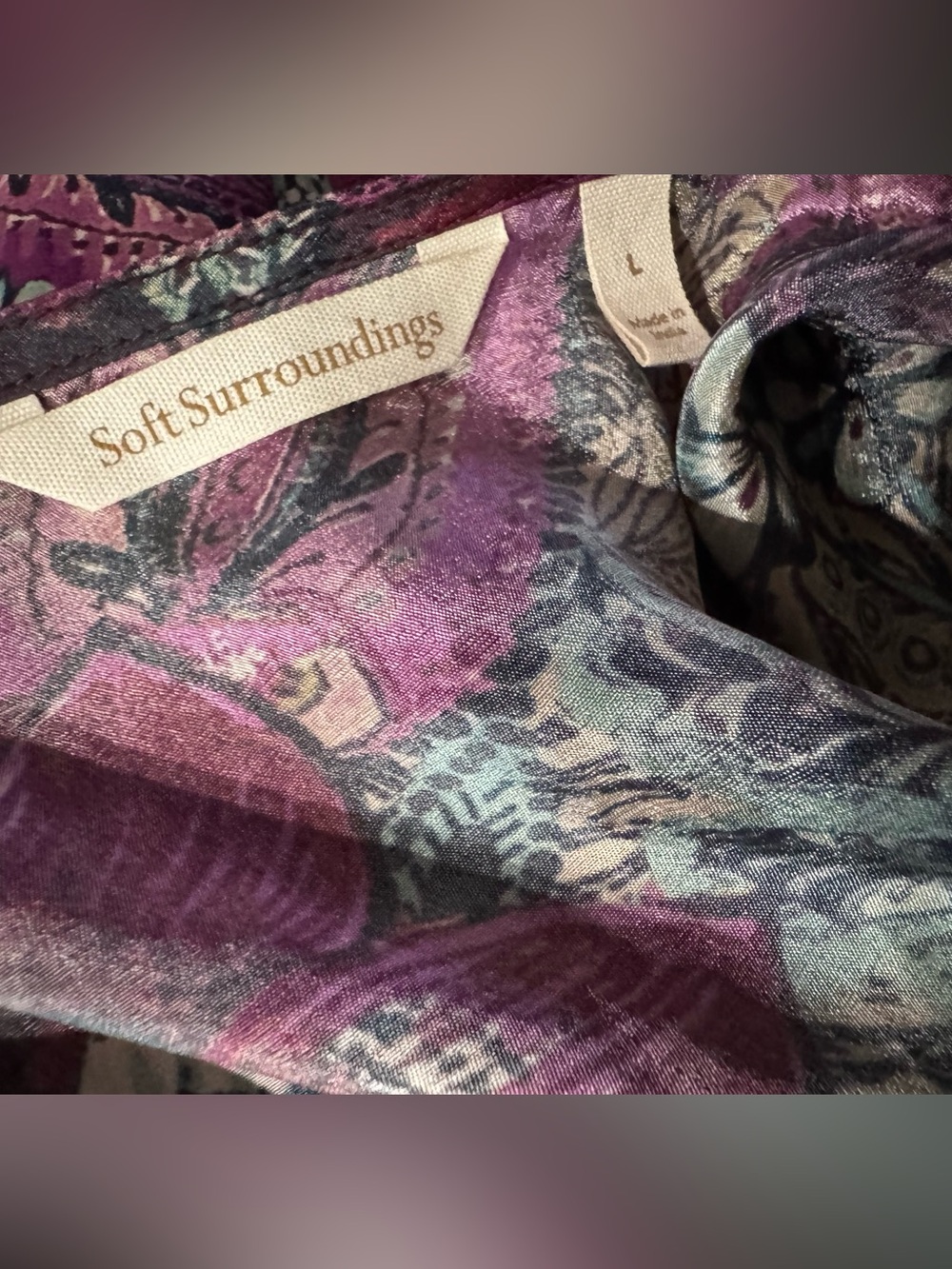 SOFT SURROUNDINGS Floral Beaded Ambrosia Topper Kimono Boho Fall Size XL - Picture 6 of 7